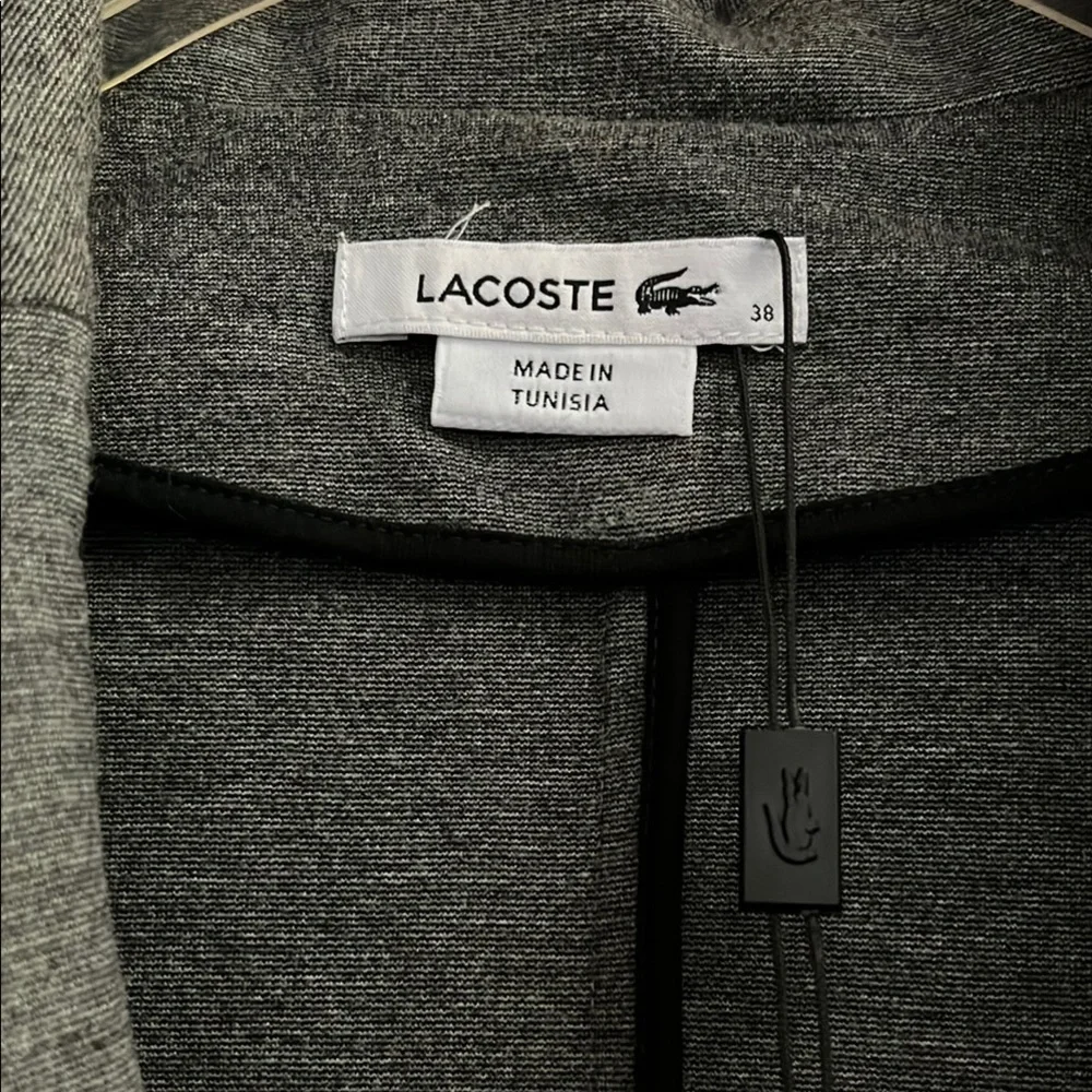 Lacoste Clair Fleece Blazer in Granite Grey EUR Size 38 NWT